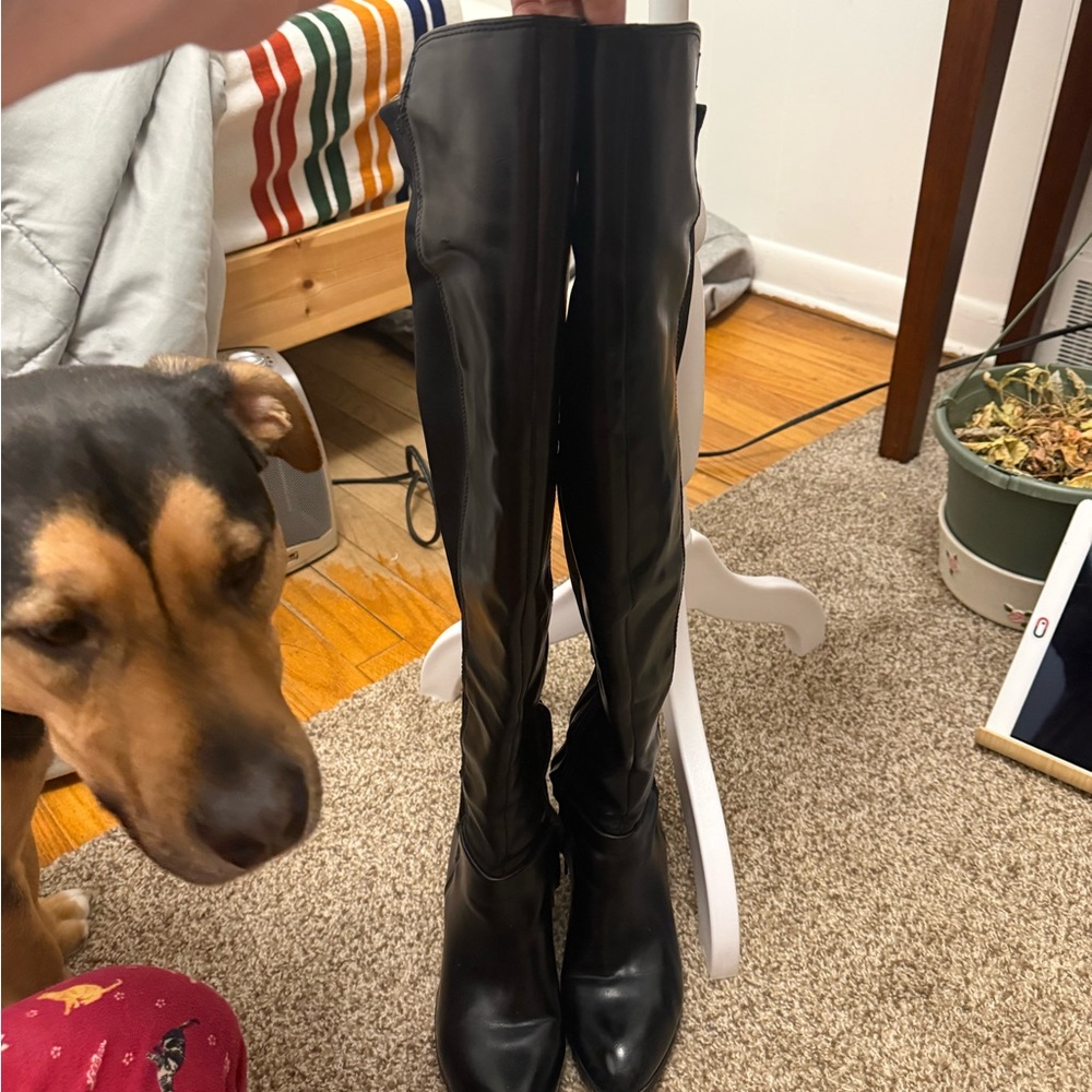 Simple Black Women's over-the-knee Boots